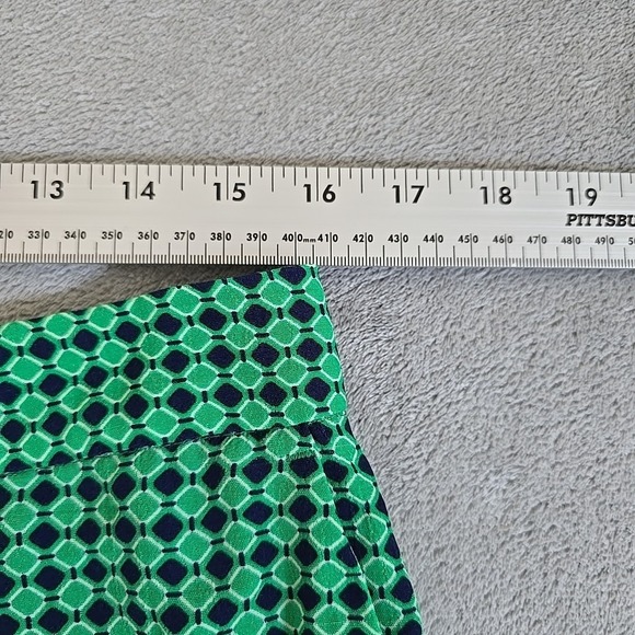 Zara Pants Womens Large Green Blue Flowy Geometric Print Trouser Casual Classic - Picture 7 of 8